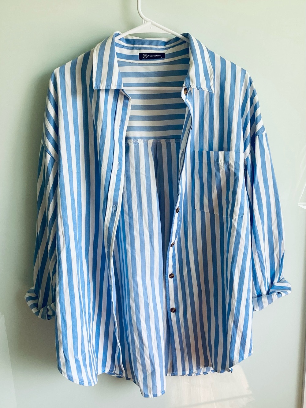 Light Blue & White Striped Button-Down Shirt